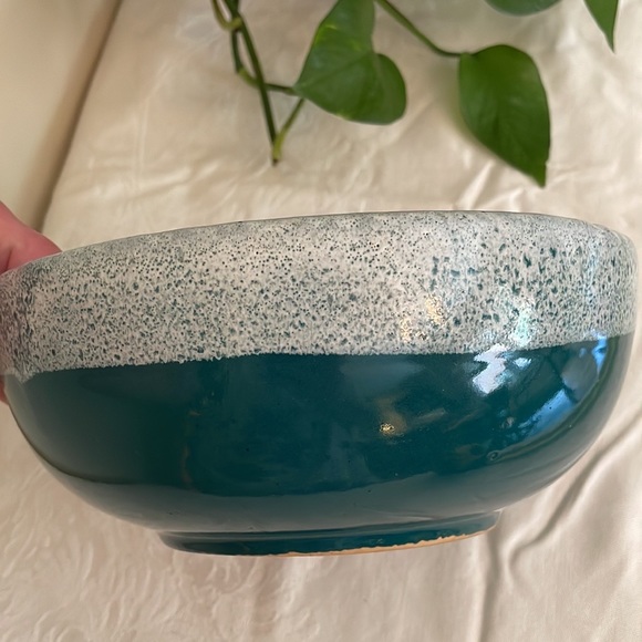 Vintage Oven Ware Drip Glaze Green Mixing Bowl - Picture 10 of 12